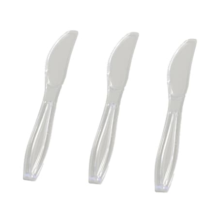 2524W PE White Flair Ware Heavy Styrene Knives Bulk, 1000PK